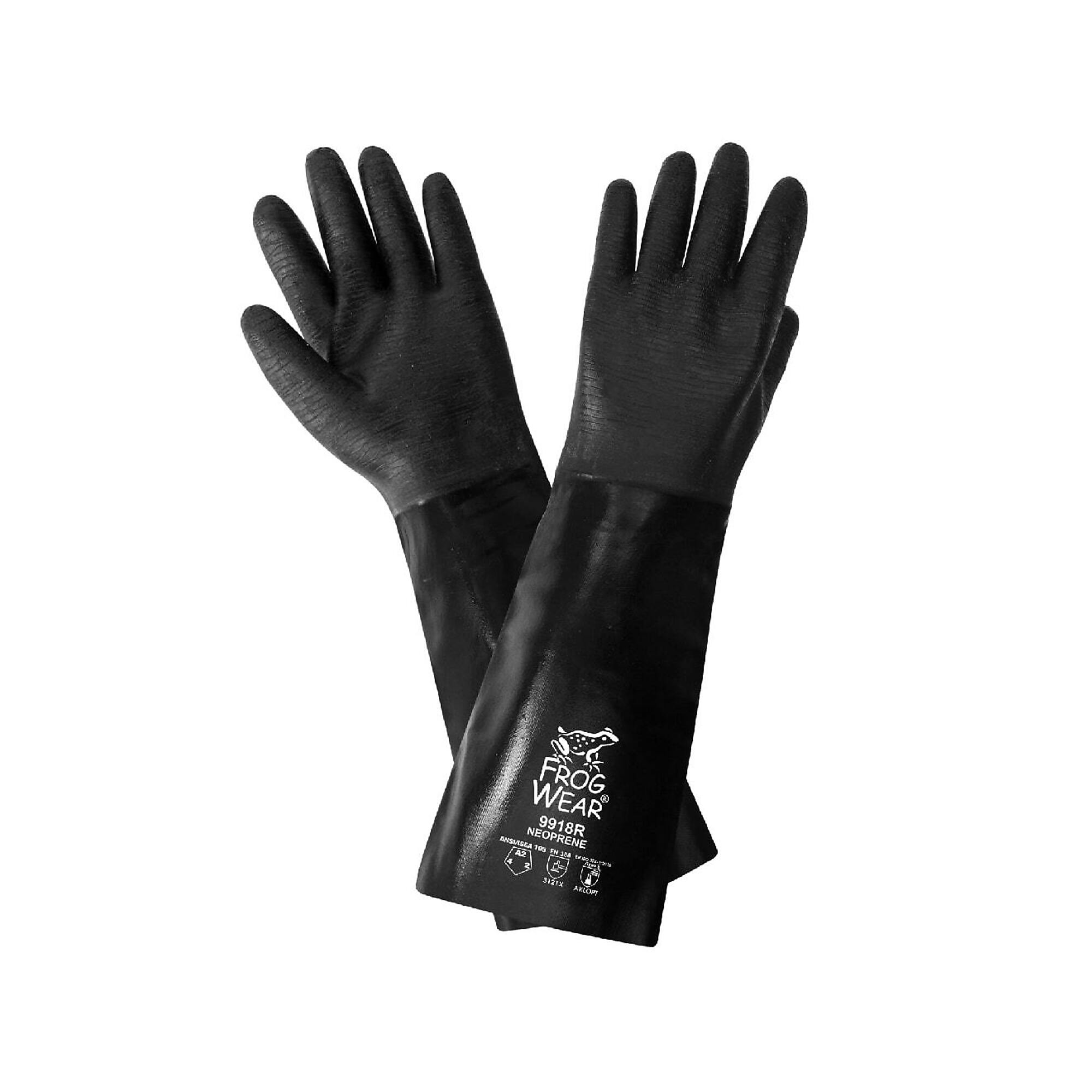 FrogWear 18In Neoprene Rough Finish Chemical Gloves - 12 Pairs
